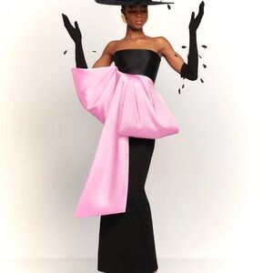 The Maeve Maxi Dress in Black and Blush- worn once UK 10 US 6